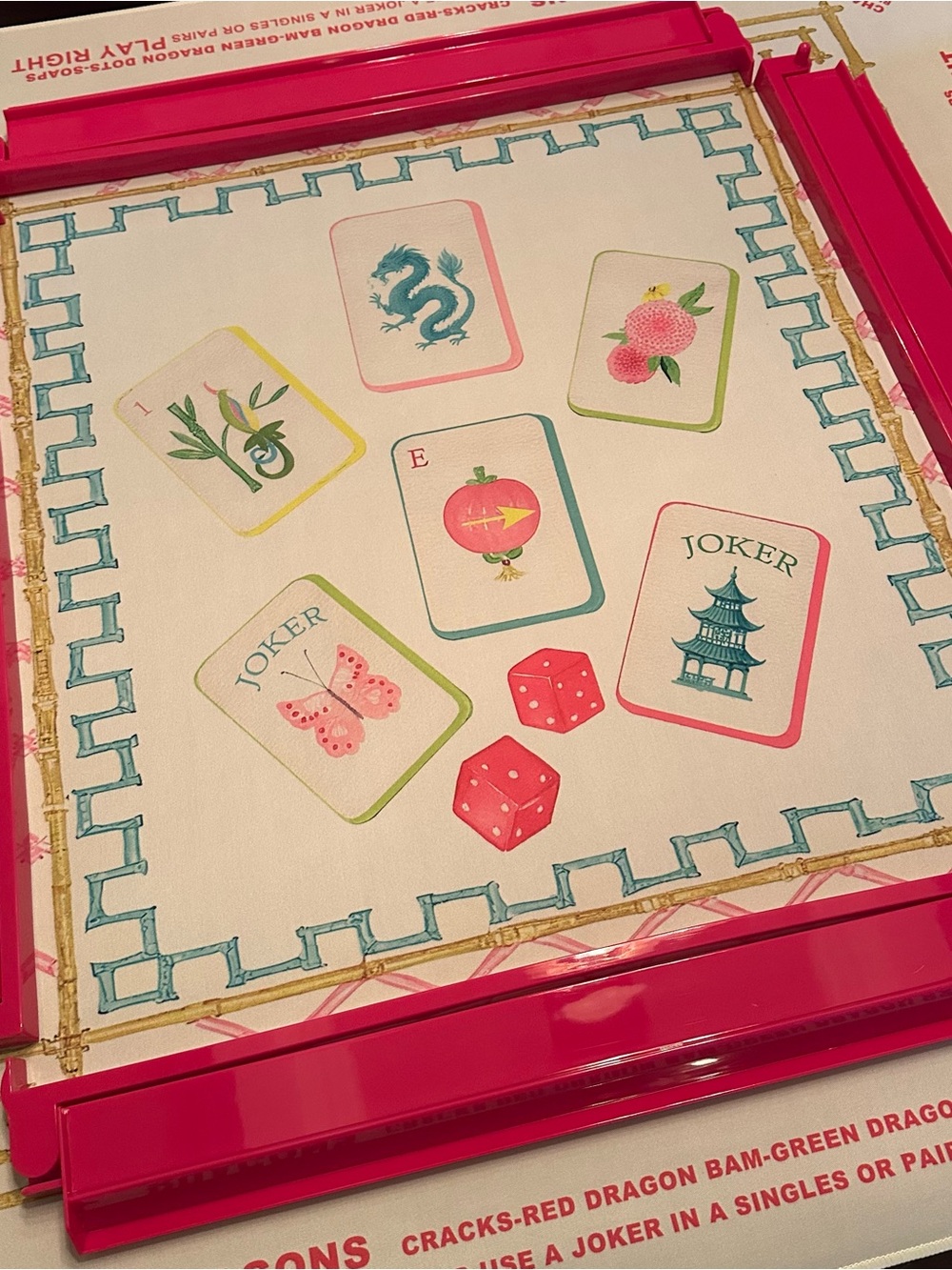 Mahjong Classic Home mat and dark pink racks NEW - Picture 3 of 11